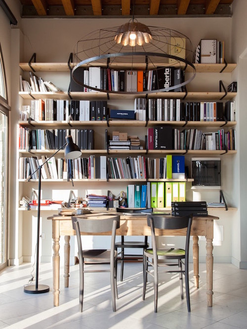 Best Modern Home Office with a Library Design Ideas & Remodel Pictures