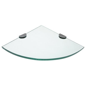 CRAFT + MAIN GCS1010 10" Glass Shower Shelf - Brushed Nickel