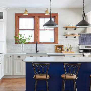 Blue and Gray Traditional Kitchen