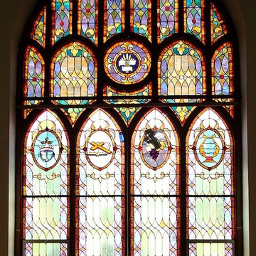 Faux Stained Glass Church Window