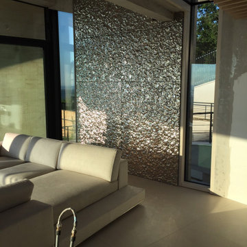 Rippled Accent Wall for Private Mansion Living Roomli