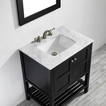 Florence 30 in. W x 22 in. D x 35 in. H Vanity in Espresso with Marble Vanity To