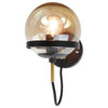 Industrial 1-Light Globe Black Sconce