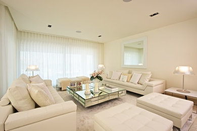 Inspiration for a large traditional formal open plan living room in Palma de Mallorca with beige walls, no fireplace and no tv.