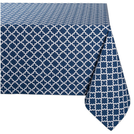 Nautical Blue Lattice Tablecloth 60X84