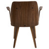 Lumisource Verdana Modern Walnut Wood Chair, Gray