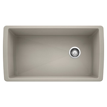 Blanco 442752 Diamond 33"x18.5" Granite Kitchen Sink, Concrete Gray
