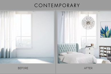 Bedroom - contemporary bedroom idea in Detroit