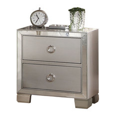 acme furniture voeville ii mirrored nightstand platinum nightstands and bedside tables - Contemporary Nightstands acme furniture voeville ii mirrored nightstand platinum nightstands and bedside tables - Contemporary Nightstands
