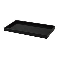 Myrtus Collection Black and Gold Marble Large Amenity Tray, Black