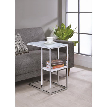 Coaster Contemporary Chrome Snack Table 18x11.75x24 Inch