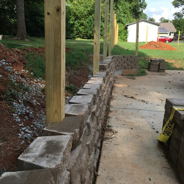 Horizontal Fence with Retaining Wall