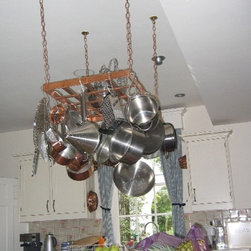 Kitchen spaces  - copper pot rack - Pot Racks And Accessories