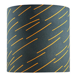 Markless Design - Slash Print Lampshade, Orange and Navy, Small - Lampshades