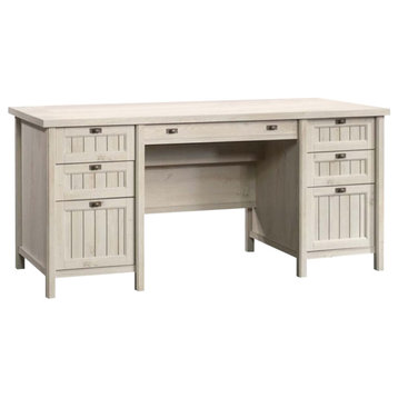 Pemberly Row 30" Executive Desk in Chalked Chestnut