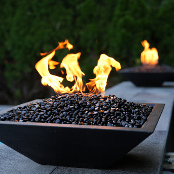 Custom Gas Fire Features | Poolside Fire Bowls & Linear Fire Table