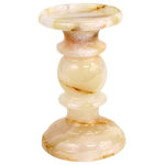 Nature Home Decor - White Onyx Classic 7-inch Candle Holder - An exquisite White Onyx Classic Trio 7" Candle Holder Designed for your home to be stylish. Available exclusively from Nature Home Decor.