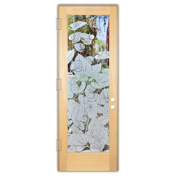 Front Door - Anthurium - Maple - 36" x 80" - Knob on Right - Push Open