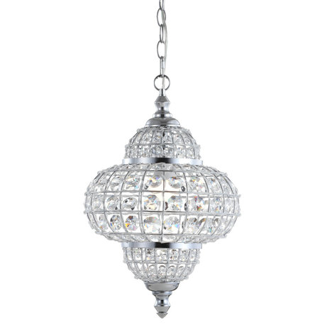 Juliette 12" Crystal, Metal LED Chandelier Pendant, Chrome