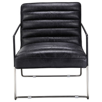 Desmond Club Chair Onyx Black Leather