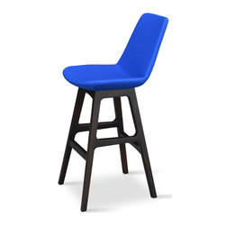 EIFFEL Pera Wood Wenge- BLUE OSLO - Bar Stools And Counter Stools