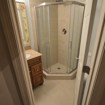 Simple Bathroom remodel with neo angle shower
