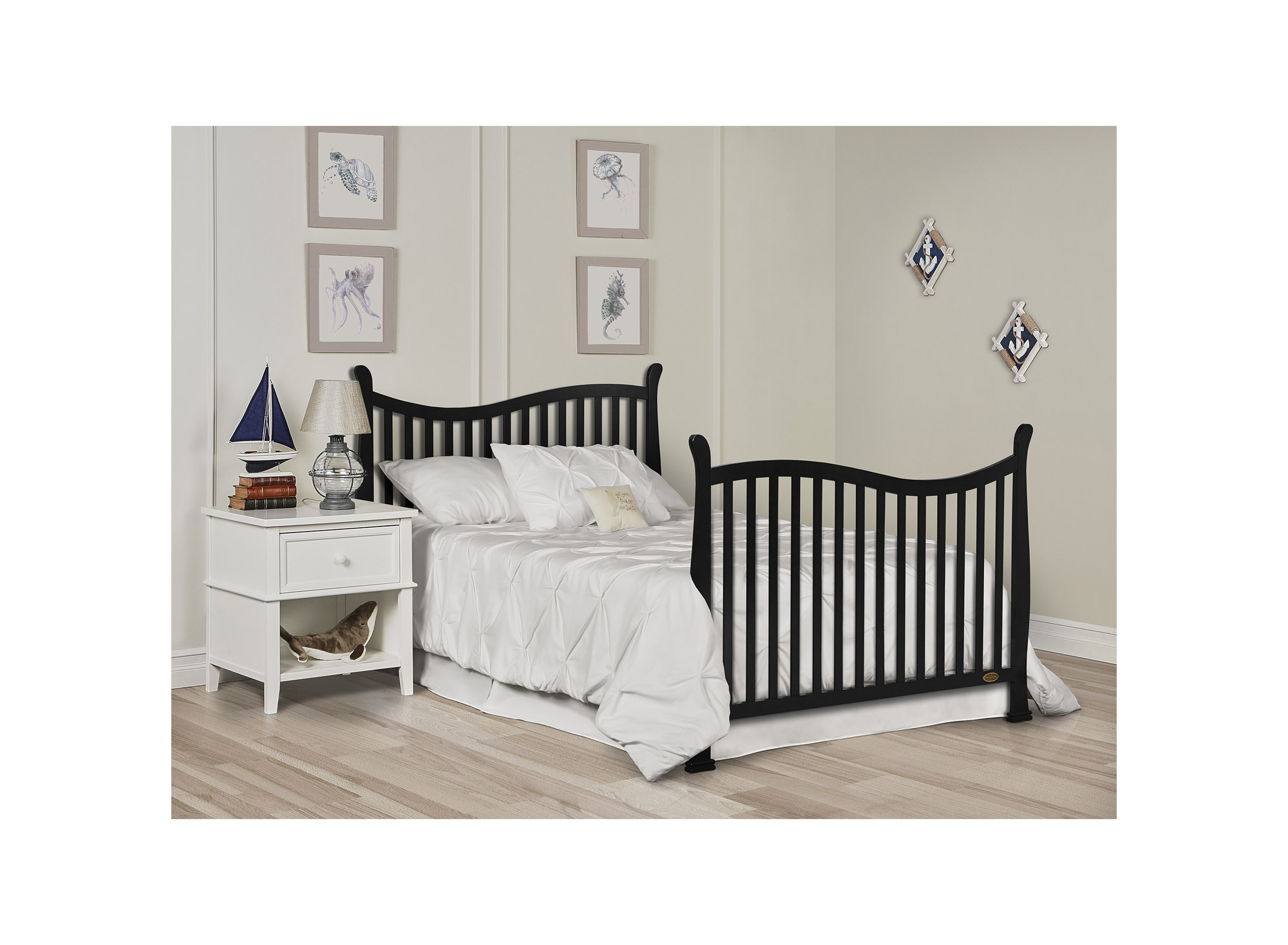 Dream On Me Violet 7-in-1 Convertible Life Style Crib, Black