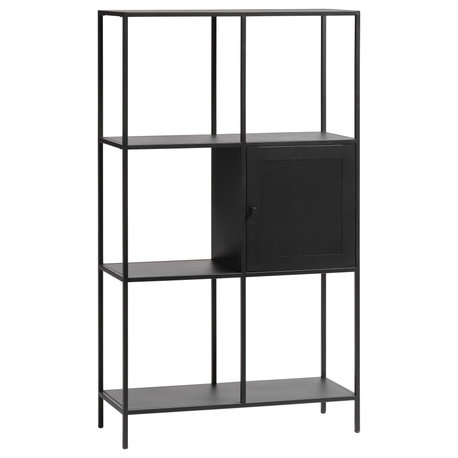 Metal 1-door Bookcase 34" H