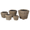 Rattan Kobo Indoor and Outdoor Planter Basket With Plastic Pot, Large