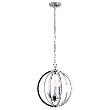 3-Light Chandelier Polished Chrome With Jeweled Accents