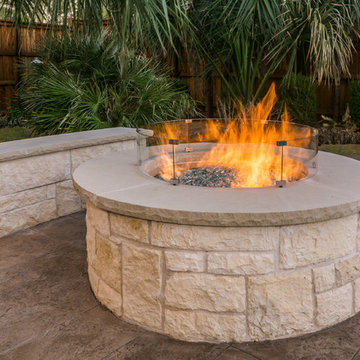 Outdoor Living Room With Summer Kitchen