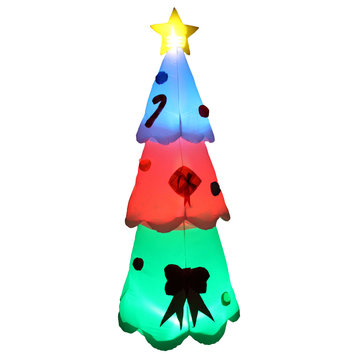 Inflatable LED Color Changing Christmas Tree Yard Decoration,8'