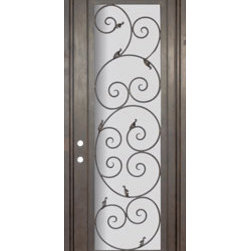Orvieto 36x96 Forged Iron Single Door 14 Gauge Steel - Front Doors