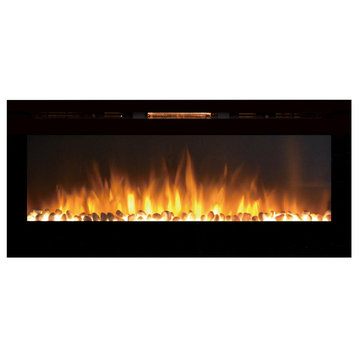 50" Cynergy Crystal Stone Built-In Wall Mounted Electric Fireplace