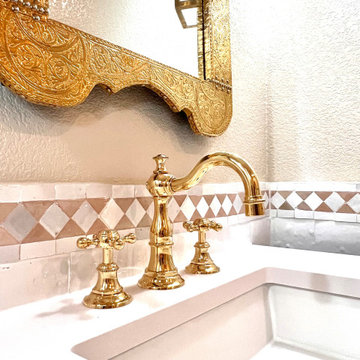 Authentic Moroccan Brass Mirror Intricately Tooled & Etched by Hand