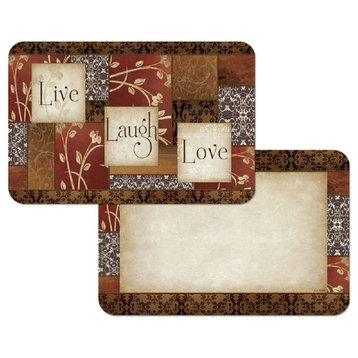 Reversible Plastic Wipe Clean Placemats, Spice of Life, Set of 4