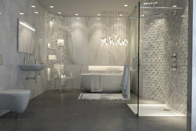 Bathroom - mid-sized modern bathroom idea in Other