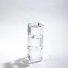 Luxe Stacked Crystal Cubes Pillar Candle Holder 12" Blocks Clear Squares