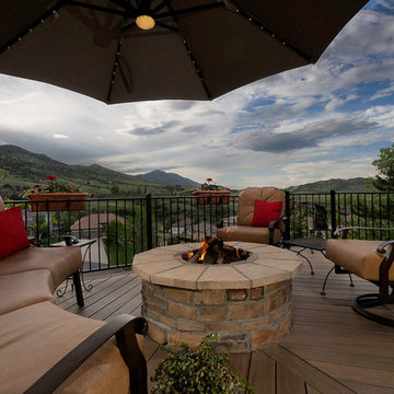 Cool Composite Deck with Fire Pit