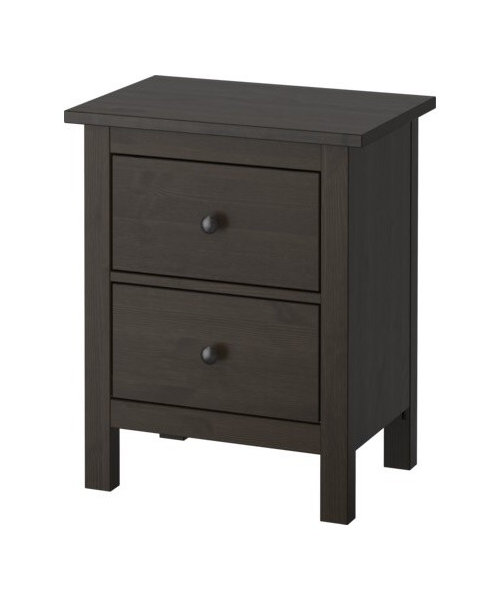 Mix Black IKEA Undredal bed with brown black IKEA Hemnes bedroom furni