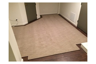 Custom area rugs for a Westfield basement playroom.  Shaped out !