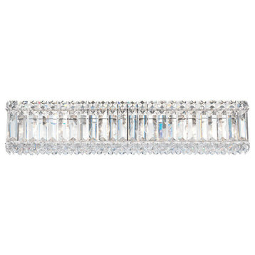 Quantum 6-Light Wall Sconce, Stainless Steel, Clear Crystals