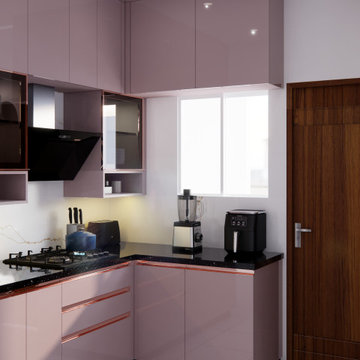 Sleek White Modular Kitchen