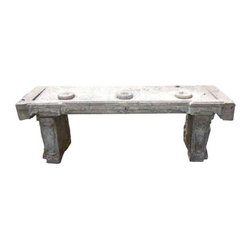 Indian Stone Garden Bench - Outdoor Benches