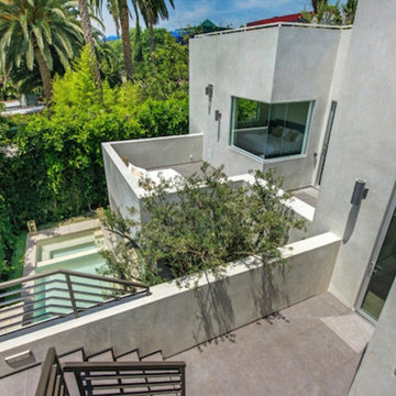 Architectural Exterior Overlooking Courtyard Pool