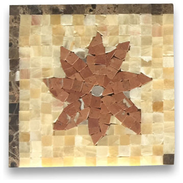 Marble Mosaic Border Decorative Tile Fatsia Rojo 5.9x5.9 Polished, 1 piece