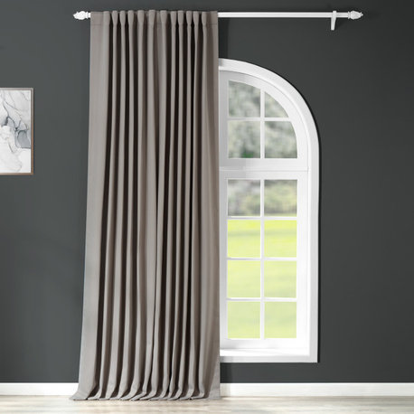 Neutral Gray Doublewide Room Darkening Curtain Single Panel, 100"x108"