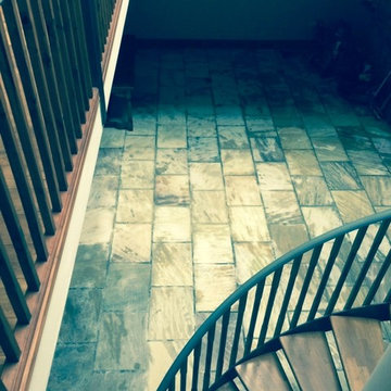Milling and Sealing a Large Indian Sandstone Tiled Floor Near Lancaster