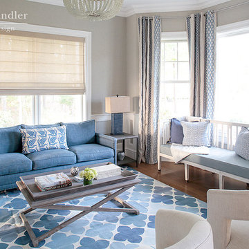 Den by Mabley Handler Interior Design in the Barn & Vine Model Homes