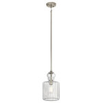 Kichler - Pendant 1-Light, Brushed Nickel - Inspired by antique, vintage perfume bottles, this 1 light Riviera pendant is the perfect touch of retro design. Use alone or in clusters to make a decorative statement. The clear fluted glass removes easily for cleaning.